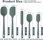 ChefAide 5 Pieces Silicone Spatula Set, Food Grade Rubber Spatula, Upgrade Strong Handle with Ergonomic Grip, Heat Resistant Up to 600°F for Nonstick Cookware, Cooking