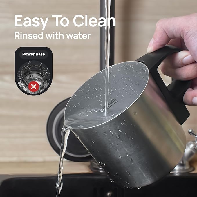 4-in-1 Milk Frother - Electric Steamer, Automatic Warm & Cold Cappuccino Foam Maker, 12.5oz Milk Warmer for Latte, Macchiato, Stainless Steel
