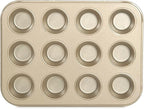 Glad Mini Muffin Pan Nonstick - Heavy Duty Metal Cupcake Tin with Small Baking Cups, Mini 12-Cup