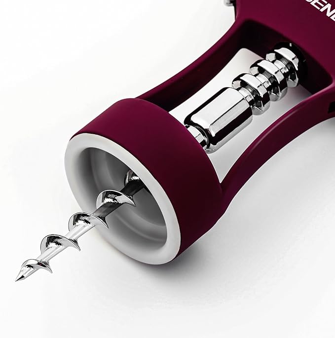 Beneno Wine Opener, Zinc Alloy Premium Wing Corkscrew with Multifunctional Bottles Opener, Sharp Wine Corkscrew with Ergonomic Non-Slip Wing Handle, Purple
