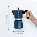 GROSCHE Milano Stovetop Espresso Maker Moka Pot 9 Espresso Cup, 15.2 oz, Blue. Stove top Coffee Maker Moka Italian Espresso greca Coffee Maker Brewer Percolator
