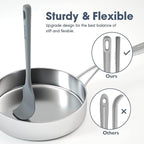 ChefAide 4 Pieces Silicone Spatula Set, Food Grade Rubber Spatula, Upgrade Strong Handle with Ergonomic Grip, Heat Resistant for Nonstick Cookware, Cooking