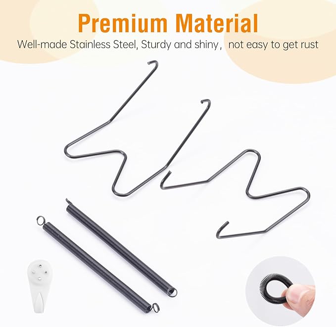 Bilillo 9-Piece Stainless Steel Wall Plate Hangers, 6/8/10 Inch Invisible Decorative Wire Plate Holders with 9 Pieces Wall Hooks for 6 to 11 Inch (Black)