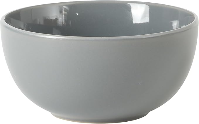 Gibson Home Rockaway 12 Piece Plates and Bowls Matte Outside/Shiny Inside Glaze Service for 4 Dinnerware Set - Blue - Dishwasher and Microwave Safe