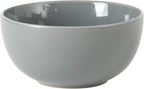 Gibson Home Rockaway 12 Piece Plates and Bowls Matte Outside/Shiny Inside Glaze Service for 4 Dinnerware Set - Blue - Dishwasher and Microwave Safe