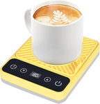 Mug Warmer - Electric Coffee Mug Warmer with Timer,Coffee Cup Warmer for Desk Auto Shut Off,Smart 6-Temperature Control, Coffee Accessories for Coffee Lovers, Yellow