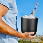 SNOWFOX Plus, Premium Vacuum Insulated Stainless Steel Ice Bucket with Lid/Scoop,Home Bar Accessories,Elegant Bartending Ice Bucket for Parties,Beautiful Outdoor Entertaining Supplies,3L,Natural Teak