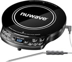 Nuwave Portable Induction Cooktop Diamond with Probe, Advanced Countertop Burner, 91 Temps from 100°F to 500°F, 12”Shatter-Proof Ceramic Glass & 6.5”Heating Coil, Ideal for RV Camp,Small Apt,Travel