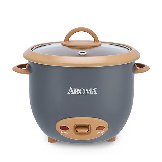 AROMA® 6-Cup (Cooked) One-Touch Pot Style Rice Cooker with CoreCoat™ PFAS-Free Nonstick Ceramic Surface (1.5 Quarts)