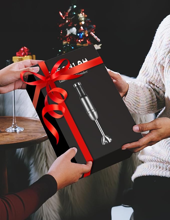 1000W Powerful Immersion Blender handheld, 2025 New Update Hand Blender with 25-Speed, Scratch-Resistant Corded Hand Mixer with Heavy-Duty Copper Brushless Motor and Gift Box