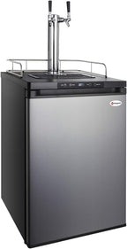 Kegco HBK309S-2 Home Brew Keg Dispenser, Stainless Steel, 2 Tap