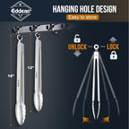 Grill Tongs, Heat Resistant 600 Degrees 17 & 12 Inch Extra Long BBQ Tongs, All Metal Kitchen tongs, Stainless Steel Locking tong for Cooking, Grilling, Barbecue/BBQ, Buffet, Set of 2