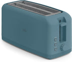 bella 4 Slice Slim Toaster, Fits-anywhere Kitchenware, 6 Setting Shade Control with Reheat & Cancel Buttons, Fits Sourdough, 10” Long Slot, Anti Jam & Auto Shutoff, 900 Watt, Surf