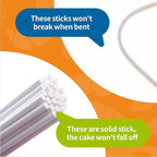 100 Count 6 INCH White Paper Lollipop Sticks,Cake Pop Sticks,Sucker Sticks for Cookies,Rainbow Candy,Chocolate,Cake Topper(Dia 4mm)