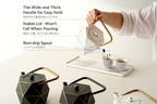 Toptier Cast Iron Teapot, Stovetop Safe Japanese Cast Iron Tea Kettle, Diamond Design Tea Pot with Removable Infuser for Loose Tea, 30 Ounce (900 ml), White