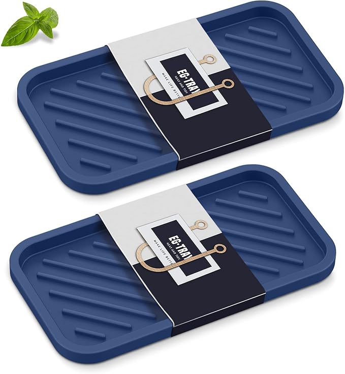 EG-SIPRO Silicone Sink Organizer Tray, 2-Pack, Sasau, Unisex, 8 Colors, Dishwashing Accessories