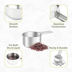1PCS 2/3Cup (160ml, 5.3oz) Single Measuring Cup, Etched Inner Scale Stainless Steel Measure Scoop, Metric and US Measurement, Dishwasher Safe