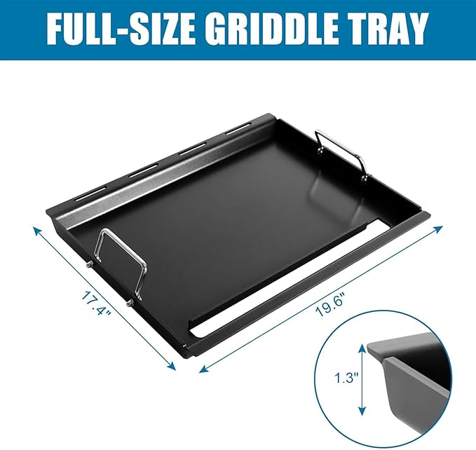Full-Size Griddle Inserts for Weber Spirit I & II 200 Series, Nonstick Flat Top Griddle for Spirit E-210 E-220 S-210 S-220 Spirit II E-210 S-210 E-220 S-220, Griddle Replacement for Weber 7637