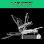 Chefman 5-in-1 Digital Panini Press Grill Sandwich Maker and Griddle Grill Combo with Removable, Reversible Dishwasher-Safe Grilling Plates, Opens 180° for Indoor BBQ /Flat Top Grill, Stainless steel