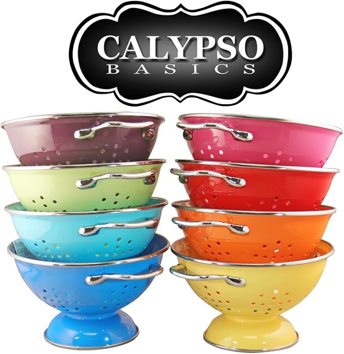 Calypso Basics by Reston Lloyd Powder Coated Enameled Colander, 5 Quart, Lime