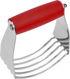 Dough Blender Heavy Duty Pastry Cutter Stainless Steel Butter Cutter Professional Baking Tool For Mixing Flour Butter (Red)