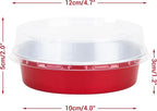 Beasea Disposable Mini Pie Tins with Lids, 50 Pack 4” 8oz Bright Red Aluminum Baking Foil Tins Small Round Tart Container for Individual Dessert Cupcake Muffin Cheesecake Ramekin Quiche Oven Dishes
