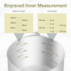 1PCS 2/3Cup (160ml, 5.3oz) Single Measuring Cup, Etched Inner Scale Stainless Steel Measure Scoop, Metric and US Measurement, Dishwasher Safe