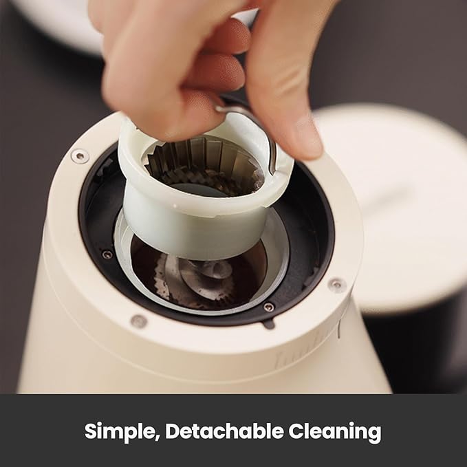 Gemilai Electric Conical Burr Coffee Grinder, Coffee Bean Grinder with Smart 60S Timer, 60 Precise Adjustable Grind Settings for Espresso, 2-12 Cup, Easy to Clean, Durable & Quiet, G9010B White