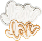 Flycalf Love Cookie Cutter with Plunger Stamps Baking Dough Tools Wedding Cake Shapes PLA Cutter Molds for Birdesmaid Party 4" Kitchen Supplies