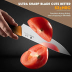 imarku® Knife Set, Sharp Block Knife Set with Built-in Sharpener, Japanese Stainless Steel with Non-Slip Ergonomic Handle, Dishwasher Safe, Kitchen Gift for Man Woman, Best For Home gift, Burnt Orange