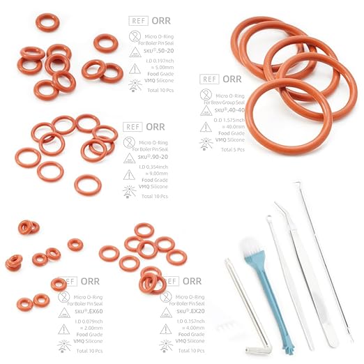 Food Grade Silicone O Ring Repair Kit, To Solve Boiler Pin Brew Group Hot Water Issues, Compatible For Philips Coffee Machines (Expand)