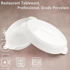 10 x 7 Inch Oval Au Gratin Baking Dishes, Set of 2, Porcelain Baking pan Oven Safe, Roasting Lasagna Pans, for Casserole Dish, Pie Plate, Baking, scalloped potatoes, shepherds pie