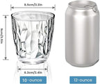 Topsky 10-ounce Plastic Water Tumblers | Set of 4 Transparent Unbreakable Drinking Glasses Clear Acrylic Reusable Juice Wine Cups for Home Picnic Party, Dishwasher Safe, Stackable (Transparent)