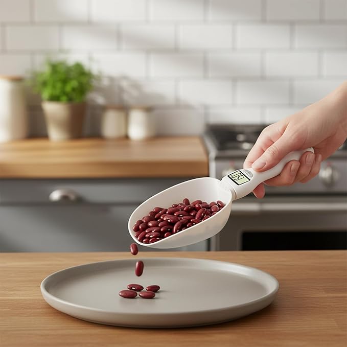 2026 New Digital Measuring Spoon, Digital Food Measuring Scoop Scale 800g / 0.1g High Precision with LCD Screen, Electronic Measuring Spoon for Cooking Baking, Dog Cat Food (1 Pcs)
