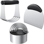 Biscuit Cutter Set, Dough Blender, Pastry Cutter, Biscuit Cutter, Dough Cutter,Pastry Cutter Set, Round Sifter,Baking Dough Tools for Cooking Cookies (3 Pcs/Set)