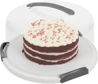 Extra Large Cake Carrier/Storage Container With Server - Holds up to 12 Inch 3-Layer Cake, Plate With Lid/Holder With Lid/Cover Clear Dome - Transports Pies or Other Desserts