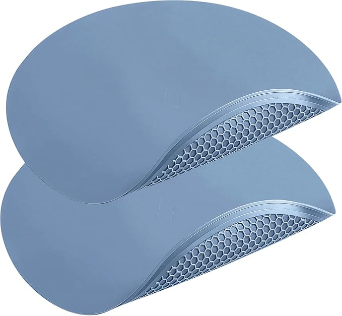 Extra Large Silicone Microwave Mat & Food Cover- Mat as Bowl Holder, Cover for Splatter Guard, Multi-Use Silicone Trivet Pot Holders, Drying Mat for Kitchen Counter, 12"Heat Resistant Mat, Blue 2Pack