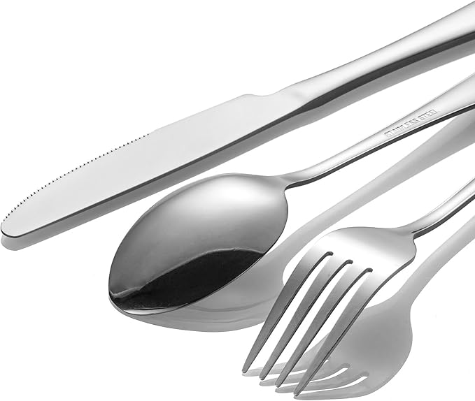 12-Piece Silverware Set for 4 - Stainless Steel Flatware Cutlery Set Service for 4, Mirror Polished Flatware Set Include Forks Spoons Knives for Home, Wedding, Restaurant, Dishwasher Safe