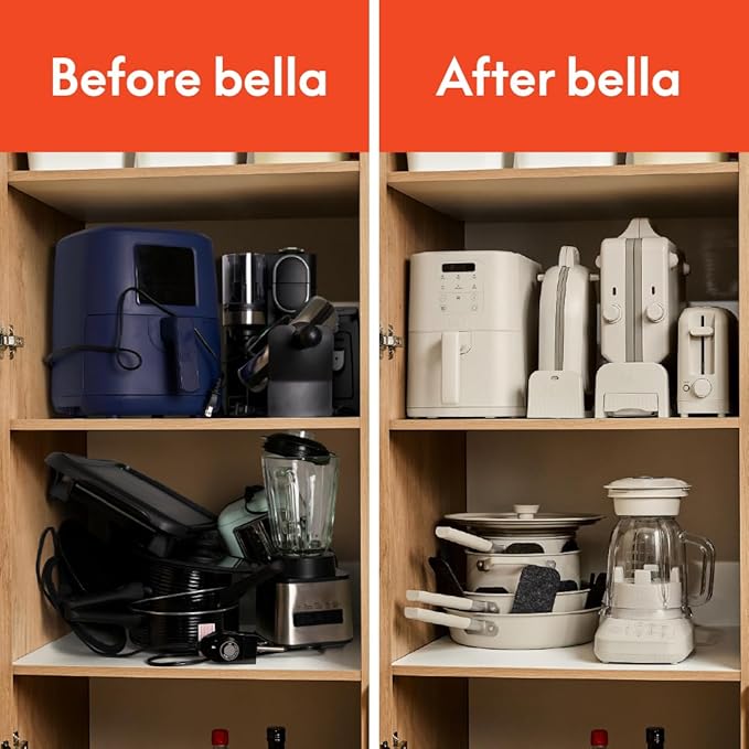 BELLA VersaBrew 2-in1 Coffee Maker, K-Cup compatible, Brew 3 Sizes Carafes & Single Serve Cups, Dishwasher Safe Reusable Filter & Filter Holder, Iced Coffee Function, 60oz Tank, Oatmilk