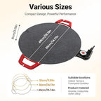 Non-Stick Electric Indoor Grill Pan, 2026 Upgraded Indoor Grills Electric Smokeless, Large Round Electric Griddle, Portable Electric KoreanBbq Grills, for Steaks, Pancakes, BBQ (12 inch)