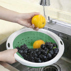 QiMH Collapsible Colander and Strainer, 5 Quart(1.25 gal) BPA Free & Dishwasher-safe Silicone Foldable Strainer, Heavey Duty Kitchen Drainer Basket for Pasta, Veggies and Fruits