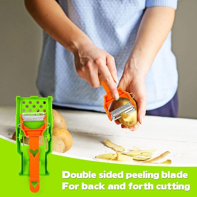 Multifunctional Kitchenware Set, 3-in-1 Peeler Multifunctional Single Blade Peeler, Lemon Squeezer Potato Peeler, Multi Cutter and Julienne Set with Grating Plate Great for Fruit and Vegetable