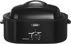 Sunvivi 22lb 18-Quart Roaster Oven, Electric Roaster Oven with Self-Basting Lid, Turkey Roaster with Unique Defrost/Warm Function, Large Roaster with Removable Pan & Rack, Stainless Steel, Black