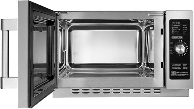 Midea Equipment 1034N0A Countertop Commercial Microwave Oven with Dial, 1000W, Stainless Steel, 1.2 CuFt