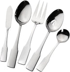 Alata Kate 65-Piece Silverware With Utensil-Serving Set, Service for 12, Stainless Steel Flatware, Mirror Polished Cutlery, Dishwasher Safe