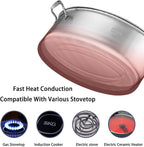 Eglaf 8Qt Stainless Steel Fish Steamer - Multi-Use Oval Cookware with Rack, Ceramic Pan, Chuck - Stockpot for Steaming Fish, Boiling Soup