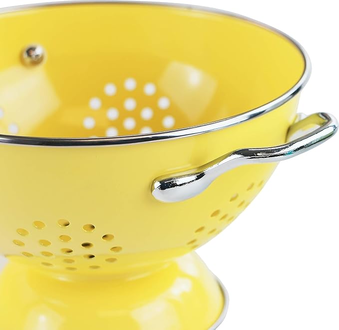 Calypso Basics by Reston Lloyd Powder Coated Enameled Colander, 5 Quart, Lemon