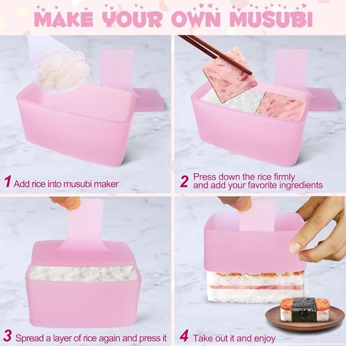 Onigiri Mold, 3 Pack Musubi Press Maker Triangle Rice Ball Mold Maker for Kid Lunch Bento and Home DIY