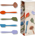 GIR: Get It Right 5 Piece Silicone Ultimate Kitchen Utensils Set - Ladle, Spatula, Flip, Spoon & Spoonula - Non-Toxic Cooking Utensils for Nonstick Cookware, Cooking and Baking - Mediterranean