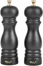 BILL.F Salt and Pepper Grinder Wooden Pepper Mill Grinder Salt Pepper Shakers Set of 2 with Adjustable Ceramic Rotor- 7 Inch